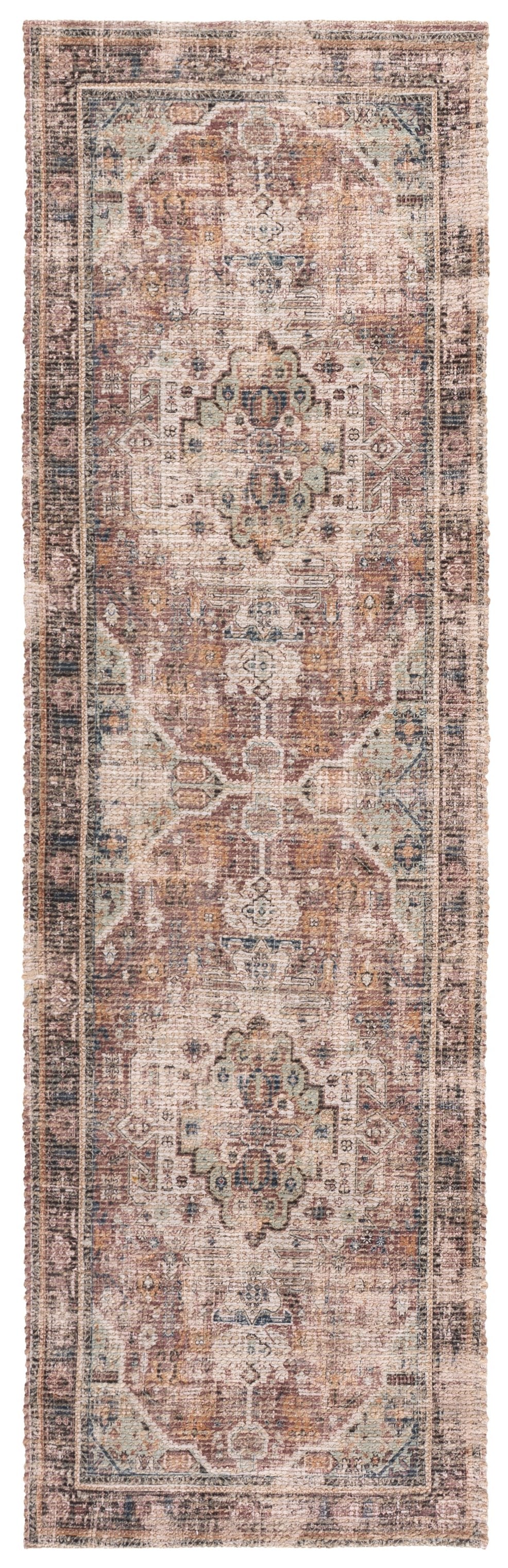 Safavieh Saffron Handwoven Ivory And Purple Runner Rug — Low 3/8" Pile, Durable Jute-Blend Craftsmanship 2'-3" x 8'-0" SFN410A-28