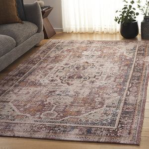 Safavieh Saffron Hand-Woven Ivory And Purple Traditional Area Rug — Jute Chenille Blend, Low-Profile Elegance 9'-0" x 12'-0" SFN410A-9