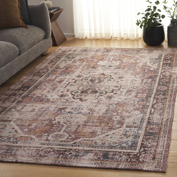 Safavieh Saffron Hand-Woven Ivory And Purple Traditional Area Rug — Jute Chenille Blend, Low-Profile Elegance 9'-0" x 12'-0" SFN410A-9