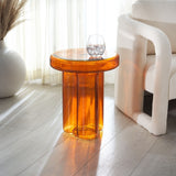 Safavieh Patterson Glass Accent Table Orange SFV1201A