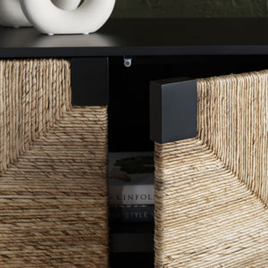 Safavieh Roseanne Banana Stem Nightstand Black / Natural Wood / Banana Stem SFV1309A