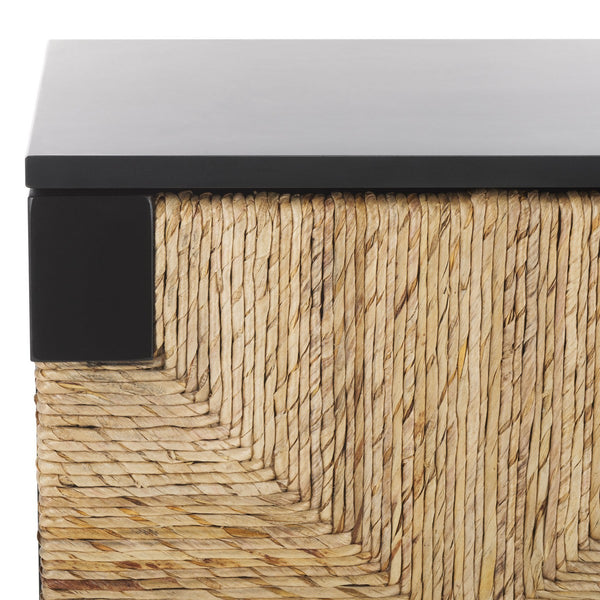 Safavieh Roseanne Banana Stem Nightstand Black / Natural Wood / Banana Stem SFV1309A