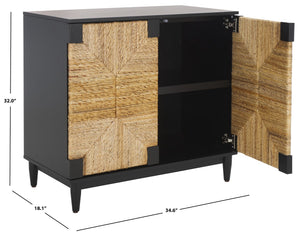 Safavieh Roseanne Banana Stem Nightstand Black / Natural Wood / Banana Stem SFV1309A