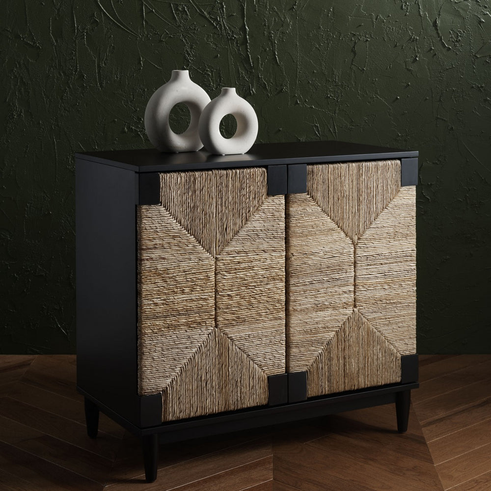 Safavieh Roseanne Banana Stem Nightstand Black / Natural Wood / Banana Stem SFV1309A