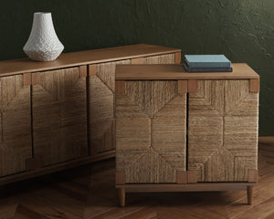 Safavieh Roseanne Banana Stem Nightstand Natural Wood / Banana Stem SFV1309B