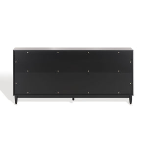 Safavieh ROSEANNE Elegant Banana Stem Sideboard with Black Mahogany Frame for Timeless Home Storage Solutions Black / Natural SFV1310A