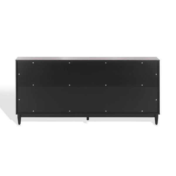 Safavieh ROSEANNE Elegant Banana Stem Sideboard with Black Mahogany Frame for Timeless Home Storage Solutions Black / Natural SFV1310A