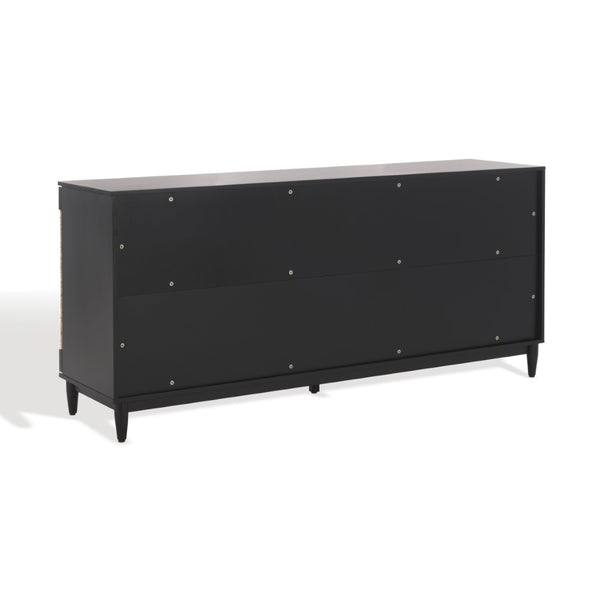 Safavieh ROSEANNE Elegant Banana Stem Sideboard with Black Mahogany Frame for Timeless Home Storage Solutions Black / Natural SFV1310A
