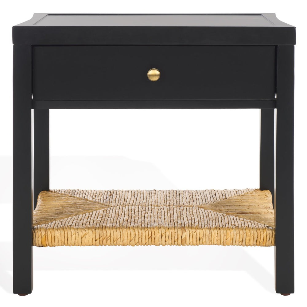 Safavieh BERLYNNE Exotic Banana Stem Nightstand - Stylish Black & Natural Accent Table for Any Room SFV1312A