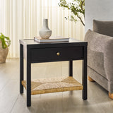 Safavieh Berlynne Banana Stem Shelf Nightstand Black / Natural SFV1312A