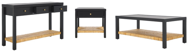 Safavieh BERLYNNE Exotic Banana Stem Nightstand - Stylish Black & Natural Accent Table for Any Room SFV1312A