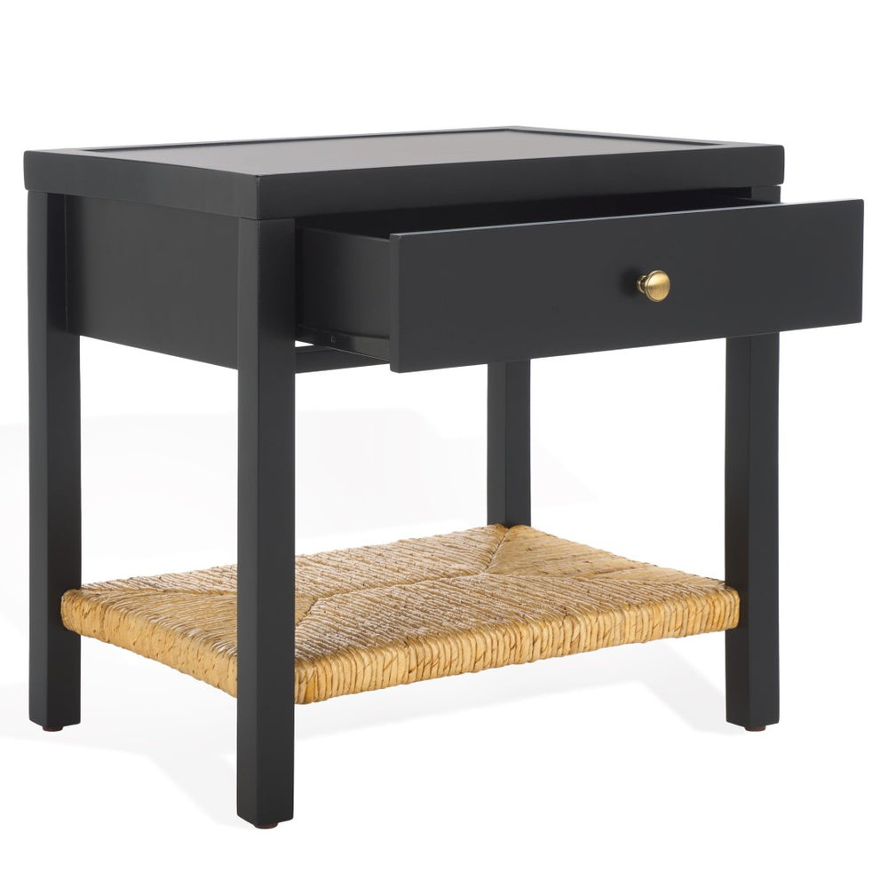 Safavieh BERLYNNE Exotic Banana Stem Nightstand - Stylish Black & Natural Accent Table for Any Room SFV1312A