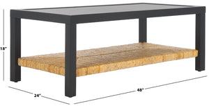 Safavieh Berlynne Banana Stem Shelf Coffee Table Black / Natural SFV1313A