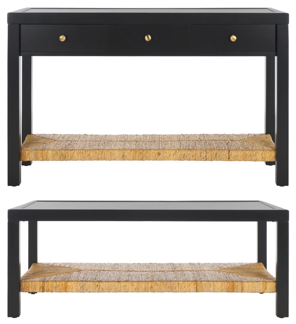 Safavieh Berlynne Banana Stem Shelf Coffee Table Black / Natural SFV1313A
