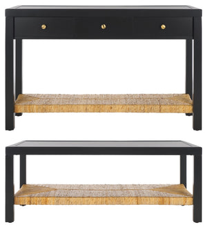 Safavieh Berlynne Banana Stem Shelf Console Table Black / Natural SFV1314A