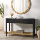 Safavieh Berlynne Banana Stem Shelf Console Table Black / Natural SFV1314A