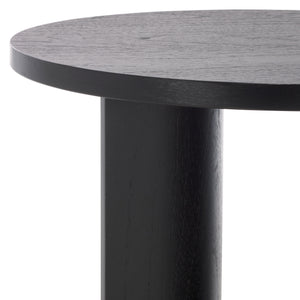 Safavieh Audriella Round Wood Accent Table - Elegant Mahogany Design With Mindy Veneer For Stylish Home Decor Black 100% Wood Sfv1315a