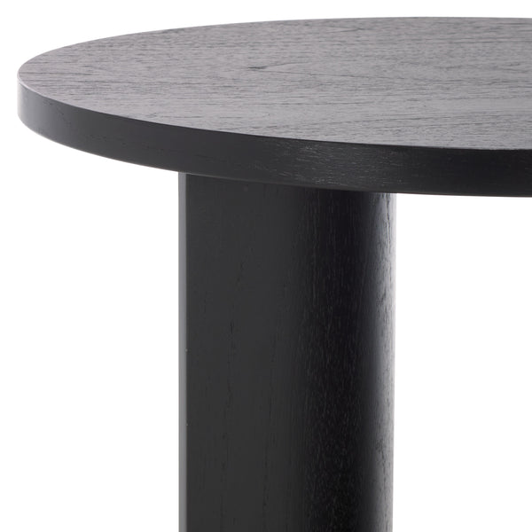 Safavieh Audriella Round Wood Accent Table - Elegant Mahogany Design With Mindy Veneer For Stylish Home Decor Black 100% Wood Sfv1315a