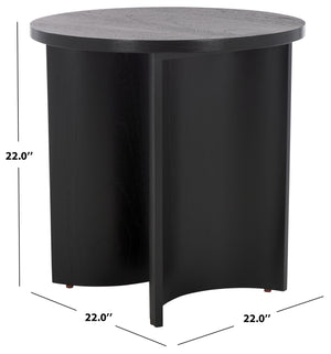 Safavieh Audriella Round Wood Accent Table - Elegant Mahogany Design With Mindy Veneer For Stylish Home Decor Black 100% Wood Sfv1315a