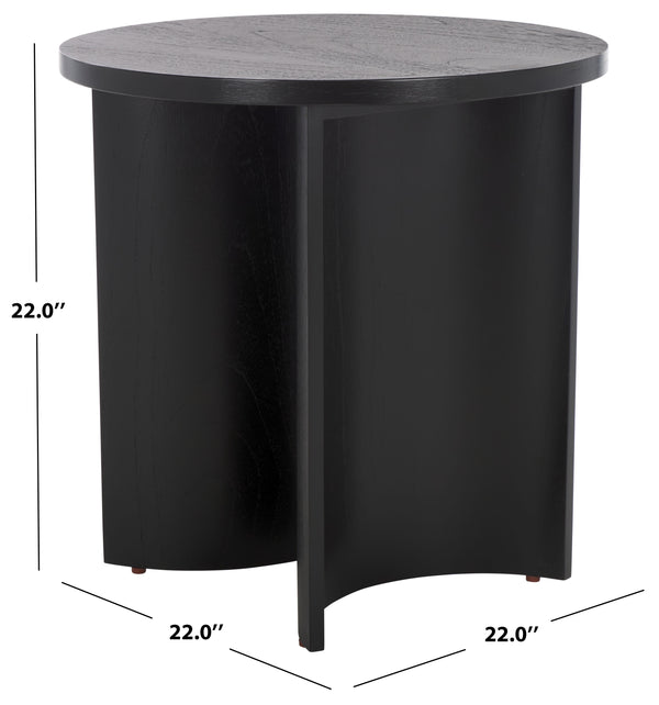 Safavieh Audriella Round Wood Accent Table - Elegant Mahogany Design With Mindy Veneer For Stylish Home Decor Black 100% Wood Sfv1315a