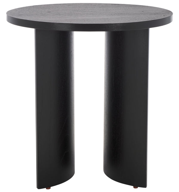 Safavieh Audriella Round Wood Accent Table - Elegant Mahogany Design With Mindy Veneer For Stylish Home Decor Black 100% Wood Sfv1315a