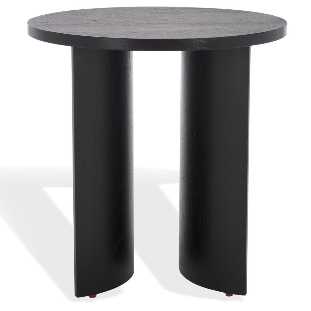 Safavieh AUDRIELLA Round Wood Accent Table - Stylish Mahogany Design for Living Spaces and Home Decor Black SFV1315A