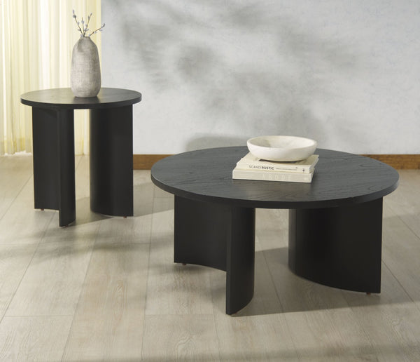 Safavieh AUDRIELLA Round Wood Accent Table - Stylish Mahogany Design for Living Spaces and Home Decor Black SFV1315A