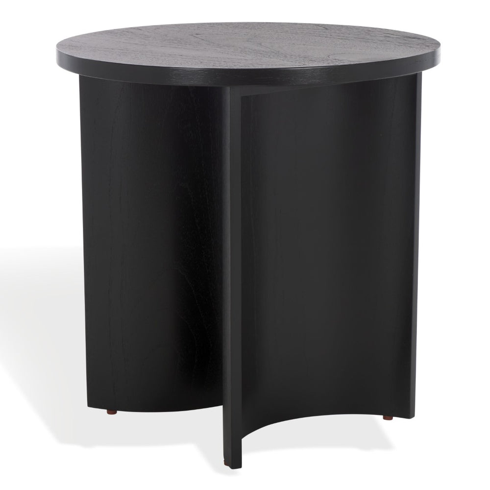 Safavieh AUDRIELLA Round Wood Accent Table - Stylish Mahogany Design for Living Spaces and Home Decor Black SFV1315A