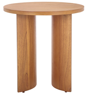 Safavieh Audriella Round Wood Accent Table - Elegant Mahogany Design With Mindy Veneer For Stylish Home Decor Natural 100% Wood Sfv1315b