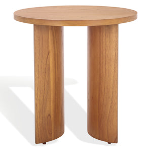 Safavieh Audriella Round Wood Accent Table - Elegant Mahogany Design With Mindy Veneer For Stylish Home Decor Natural 100% Wood Sfv1315b