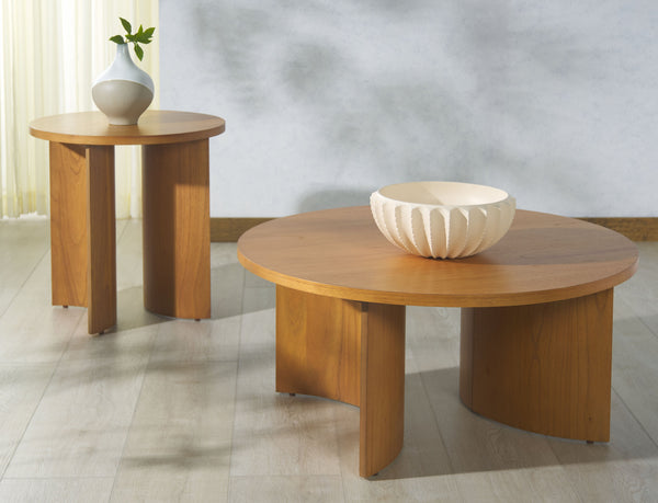 Safavieh Audriella Round Wood Accent Table - Elegant Mahogany Design With Mindy Veneer For Stylish Home Decor Natural 100% Wood Sfv1315b