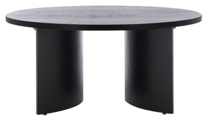 Safavieh Audriella Round Wood Coffee Table - Elegant Centerpiece For Modern Living Rooms With Stunning Finish Black 100% Wood Sfv1316a