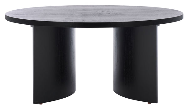 Safavieh Audriella Round Wood Coffee Table - Elegant Centerpiece For Modern Living Rooms With Stunning Finish Black 100% Wood Sfv1316a