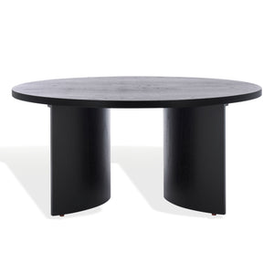 Safavieh Audriella Round Wood Coffee Table - Elegant Centerpiece For Modern Living Rooms With Stunning Finish Black 100% Wood Sfv1316a