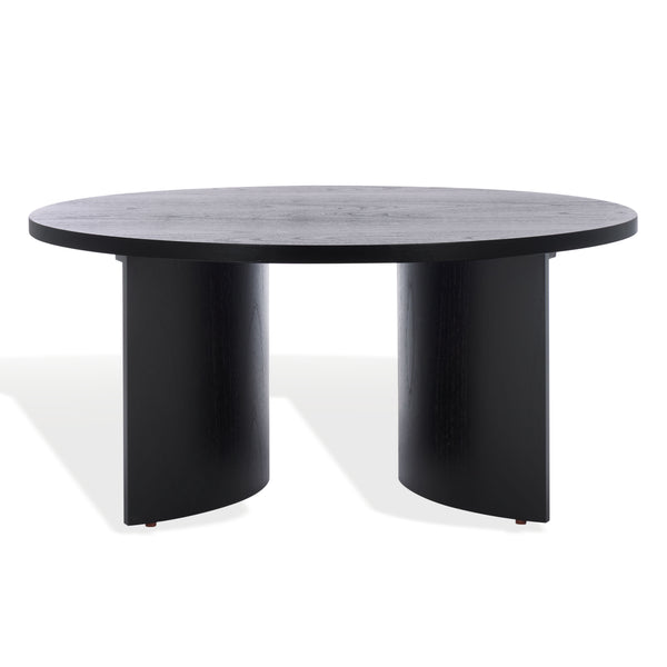 Safavieh Audriella Round Wood Coffee Table - Elegant Centerpiece For Modern Living Rooms With Stunning Finish Black 100% Wood Sfv1316a