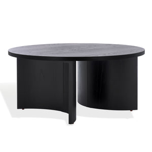 Safavieh Audriella Round Wood Coffee Table - Elegant Centerpiece For Modern Living Rooms With Stunning Finish Black 100% Wood Sfv1316a
