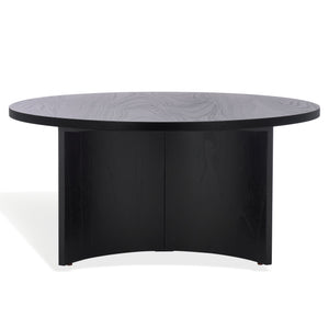 Safavieh Audriella Round Wood Coffee Table - Elegant Centerpiece For Modern Living Rooms With Stunning Finish Black 100% Wood Sfv1316a