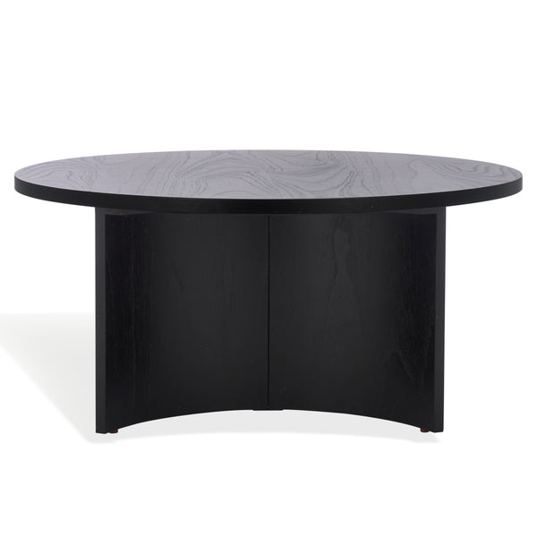 Safavieh Audriella Round Wood Coffee Table - Elegant Centerpiece For Modern Living Rooms With Stunning Finish Black 100% Wood Sfv1316a