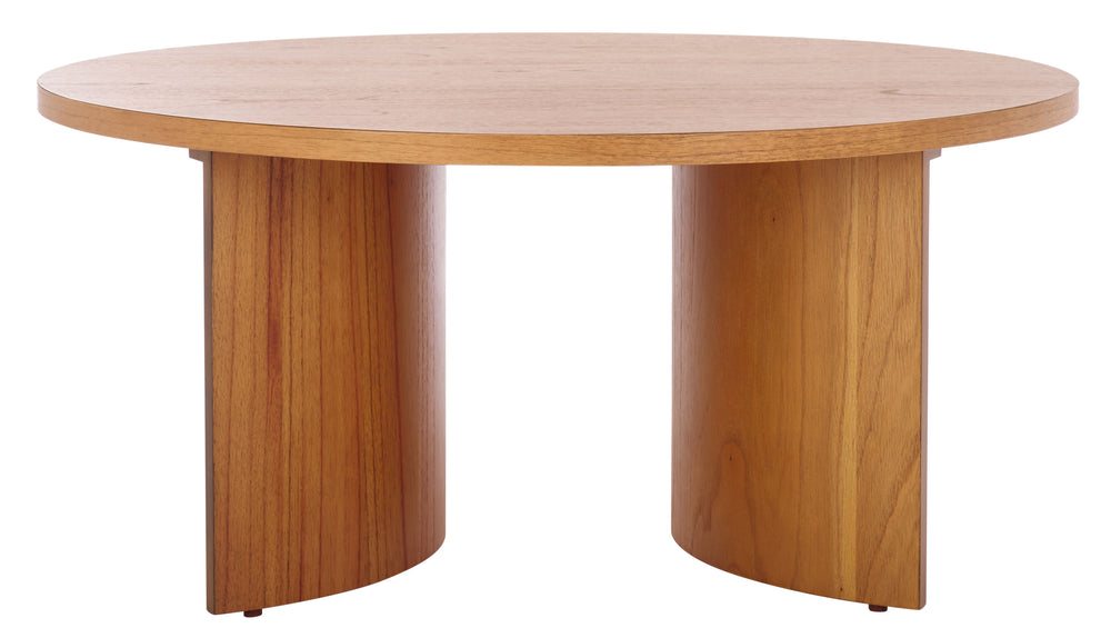 Safavieh Audriella Round Wood Coffee Table - Elegant Centerpiece For Modern Living Rooms With Stunning Finish Natural 100% Wood Sfv1316b