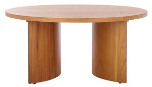 Safavieh Audriella Round Wood Coffee Table - Elegant Centerpiece For Modern Living Rooms With Stunning Finish Natural 100% Wood Sfv1316b