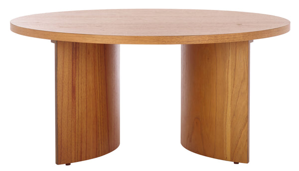 Safavieh Audriella Round Wood Coffee Table - Elegant Centerpiece For Modern Living Rooms With Stunning Finish Natural 100% Wood Sfv1316b