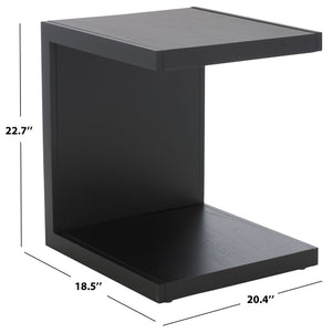 Safavieh TAWNEY C Wood Accent Table – Stylish Contemporary Design for Small Spaces and Elegant Interiors Black SFV1317A