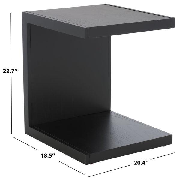 Safavieh TAWNEY C Wood Accent Table – Stylish Contemporary Design for Small Spaces and Elegant Interiors Black SFV1317A