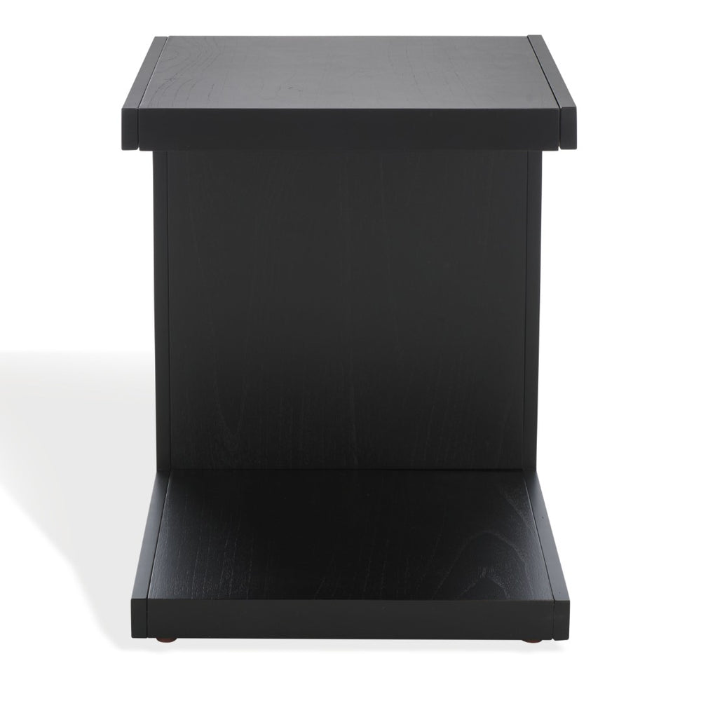 Safavieh TAWNEY C Wood Accent Table – Stylish Contemporary Design for Small Spaces and Elegant Interiors Black SFV1317A