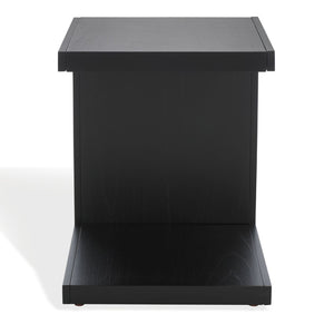 Safavieh TAWNEY C Wood Accent Table – Stylish Contemporary Design for Small Spaces and Elegant Interiors Black SFV1317A