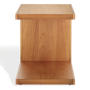 Safavieh TAWNEY C Wood Accent Table – Stylish Contemporary Design for Small Spaces and Elegant Interiors Natural SFV1317B