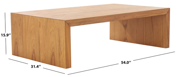 Safavieh Tawney Rectangle Wood Coffee Table - Elegant Mahogany Design For Timeless Living Room Style Natural 100% Wood Sfv1318b