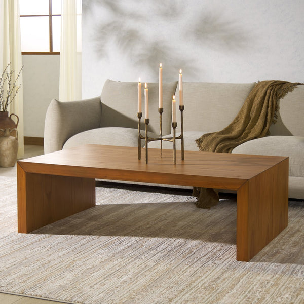 Safavieh Tawney Rectangle Wood Coffee Table - Elegant Mahogany Design For Timeless Living Room Style Natural 100% Wood Sfv1318b