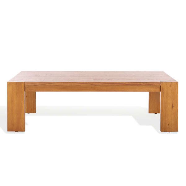 Safavieh Nikole Rectangle Wood Coffee Table - Elegant Mahogany Design For Modern & Rustic Living Spaces Natural 100% Wood Sfv1320b