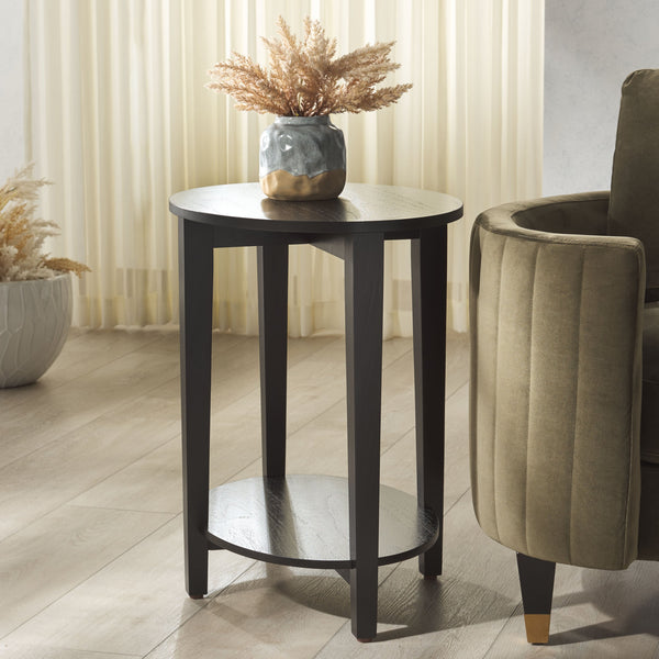 Safavieh Leonardi Oval Wood Accent Table - Sophisticated Mahogany Design For Modern Home Decor And Style Black 100% Wood Sfv1321a